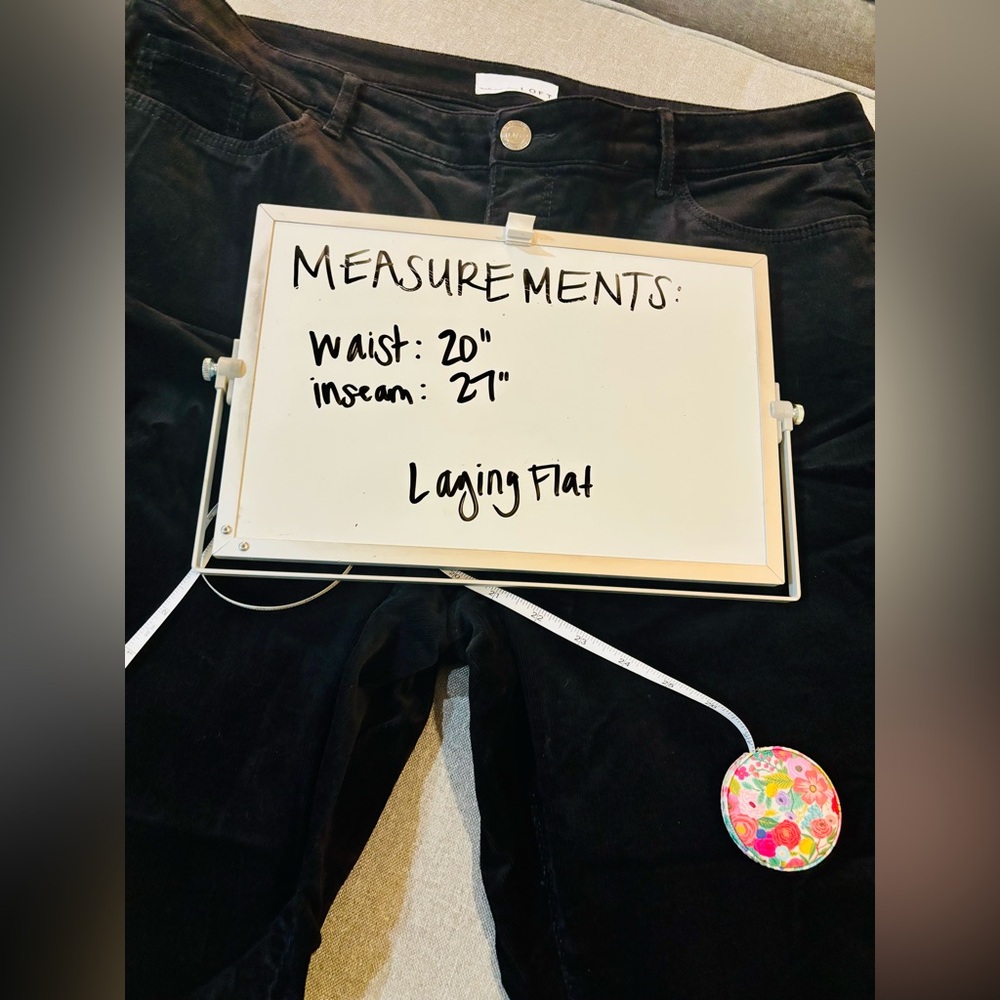 LOFT Black Corduroy Curvy High Waist Slinny Pants - Picture 9 of 10